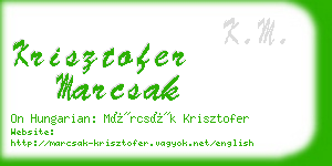 krisztofer marcsak business card